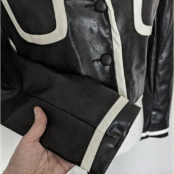 Faux leather crop moto jacket - Picture 5 of 7